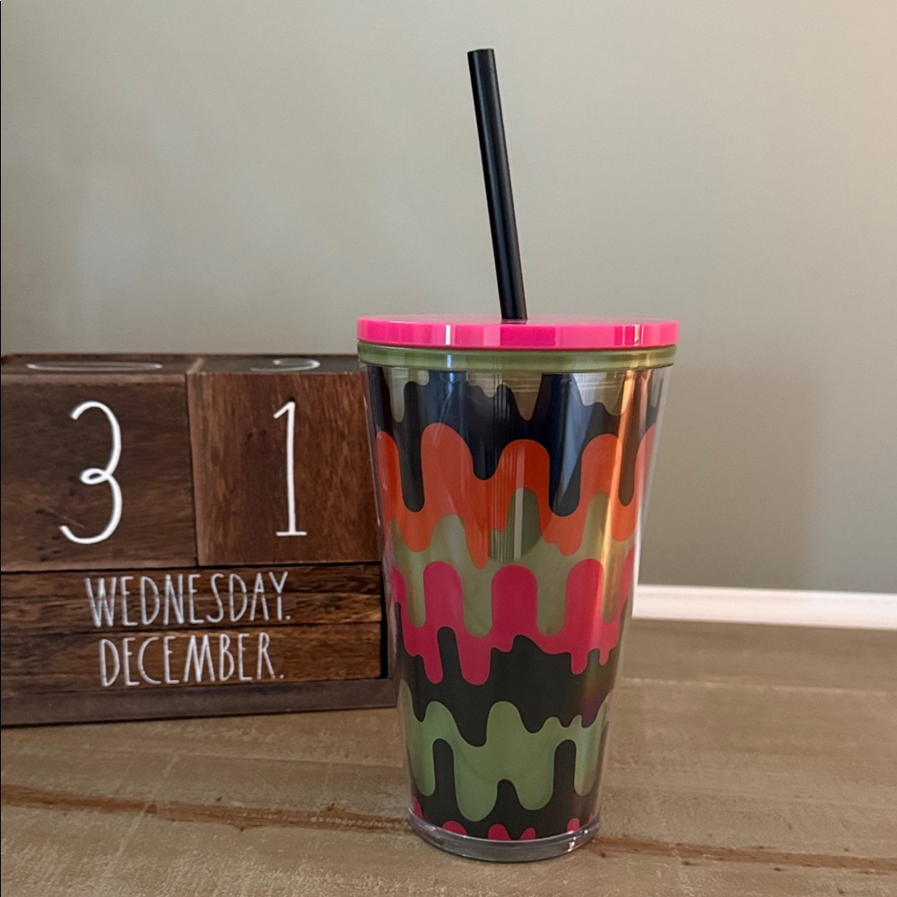 Starbucks Glow in the Dark Multicolor Wave Tumbler with Pink Lid